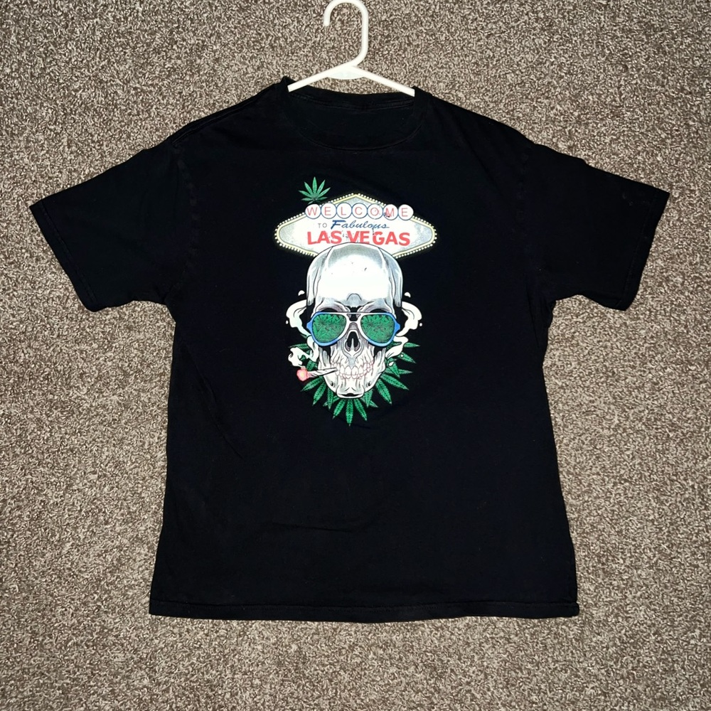 Las Vegas Mary Jane Skull Vintage OG Black Green White Red Blue T Shirt